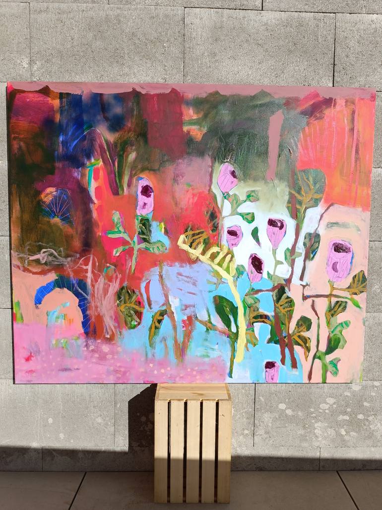 Original Abstract Expressionism Floral Painting by Simona Vojteskova