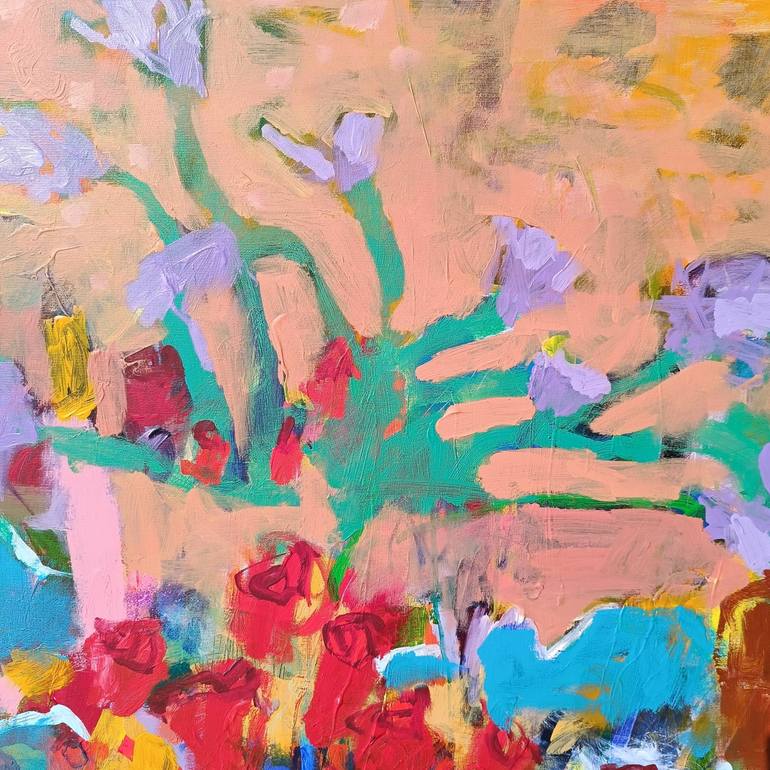 Original Abstract Expressionism Floral Painting by Simona Vojteskova