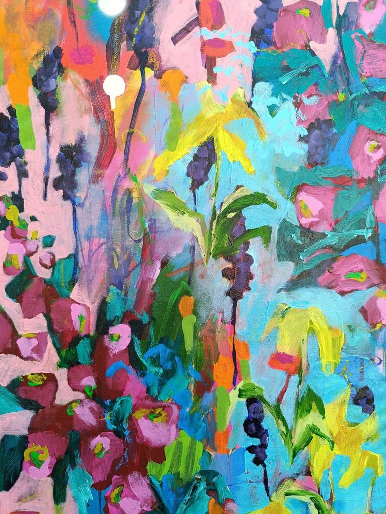 Original Abstract Expressionism Floral Painting by Simona Vojteskova