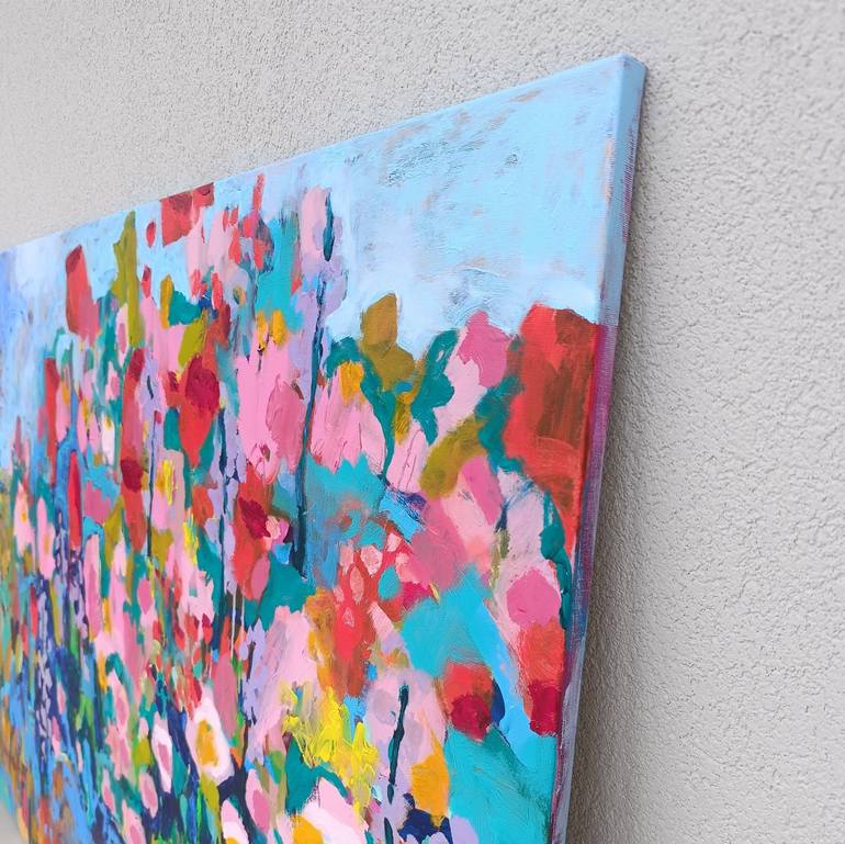 Original Abstract Expressionism Floral Painting by Simona Vojteskova