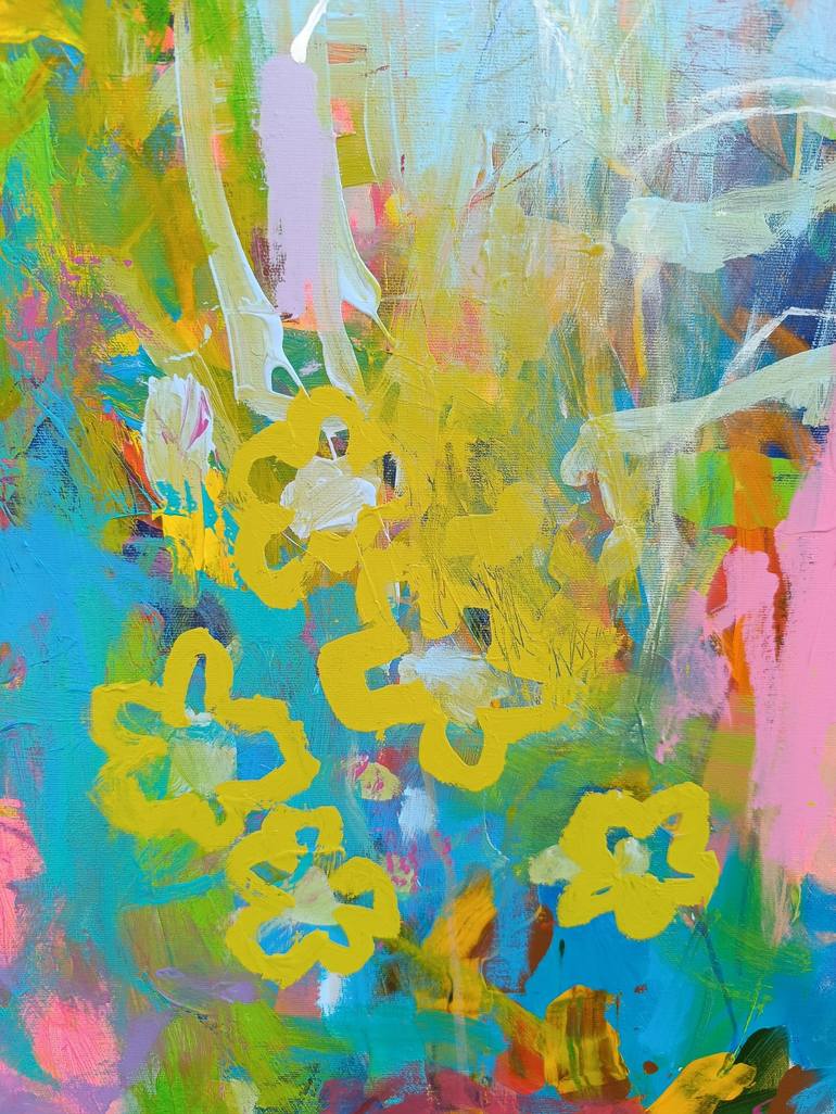 Original Abstract Expressionism Floral Painting by Simona Vojteskova