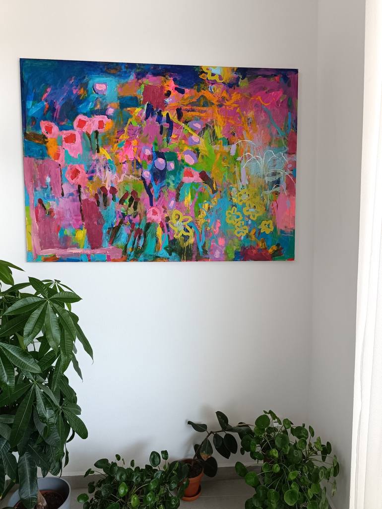 Original Abstract Expressionism Floral Painting by Simona Vojteskova