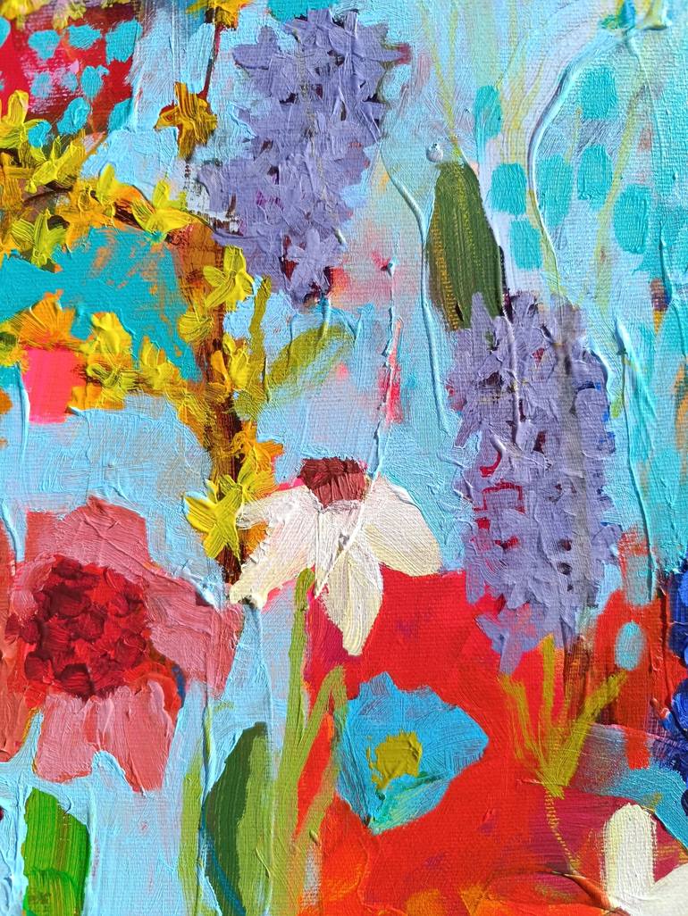 Original Abstract Expressionism Floral Painting by Simona Vojteskova