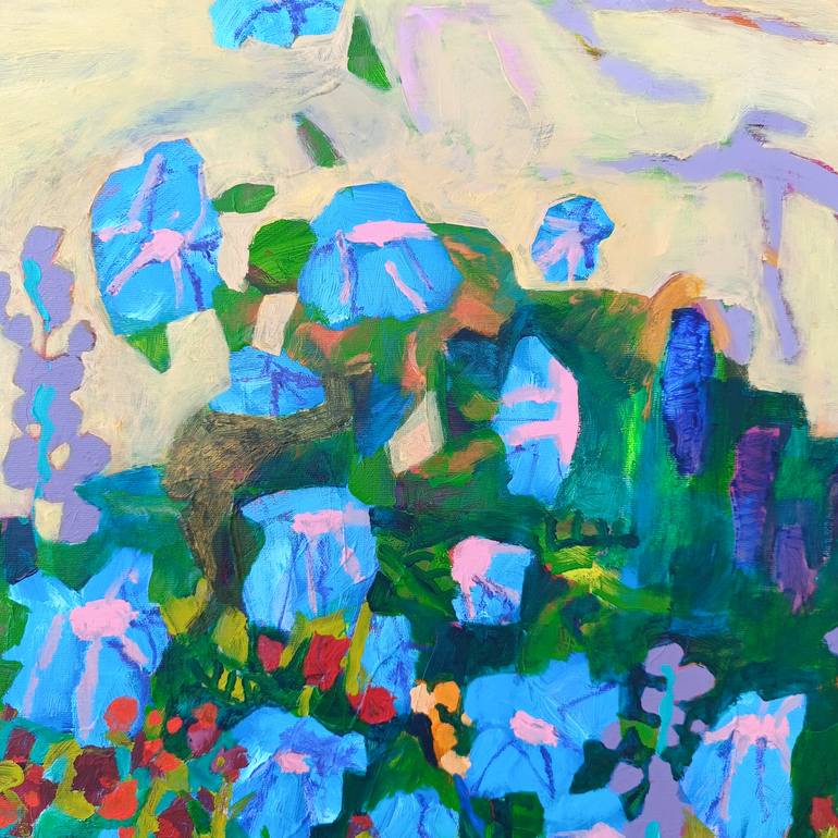 Original Abstract Expressionism Floral Painting by Simona Vojteskova