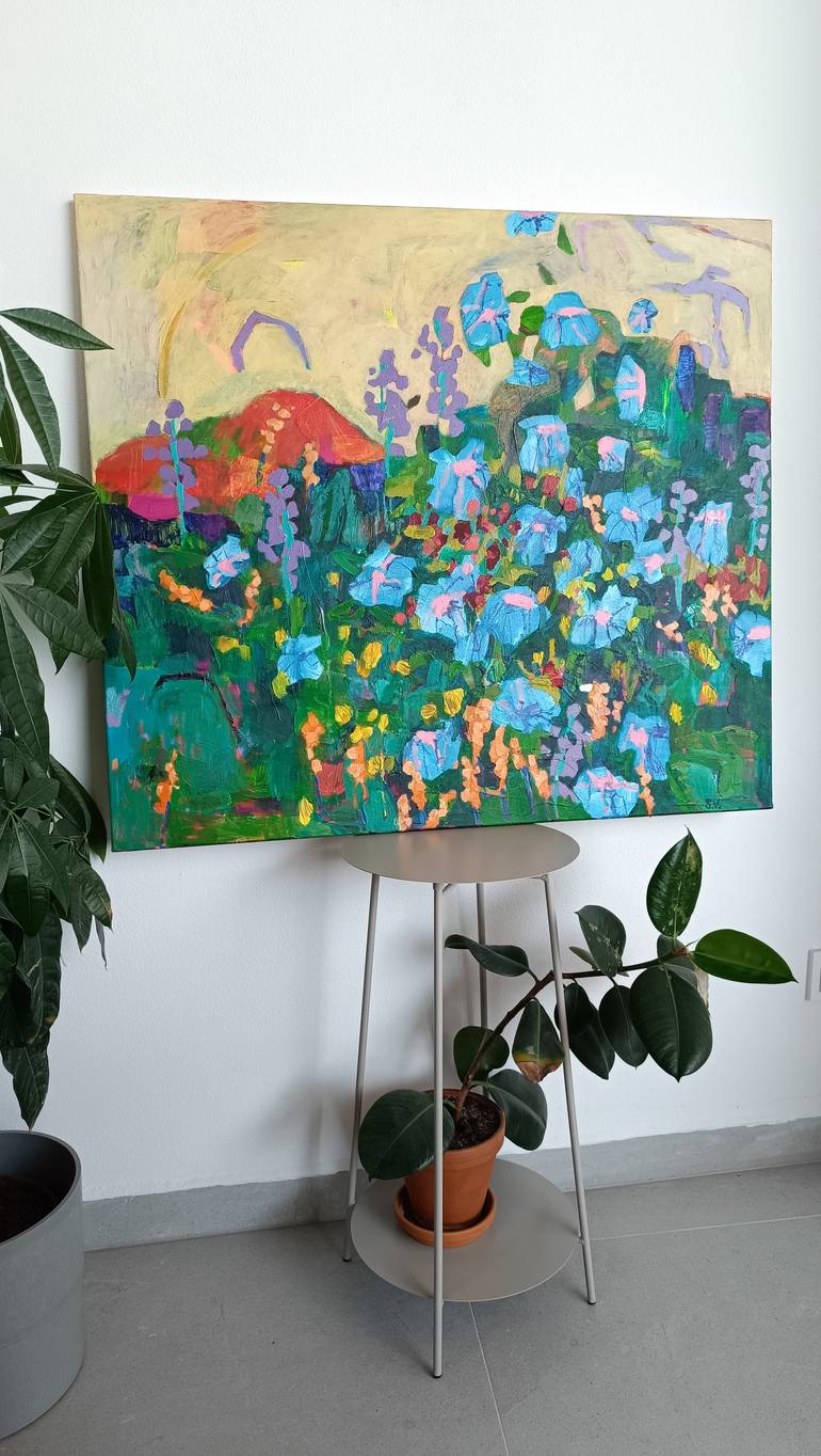 Original Abstract Expressionism Floral Painting by Simona Vojteskova