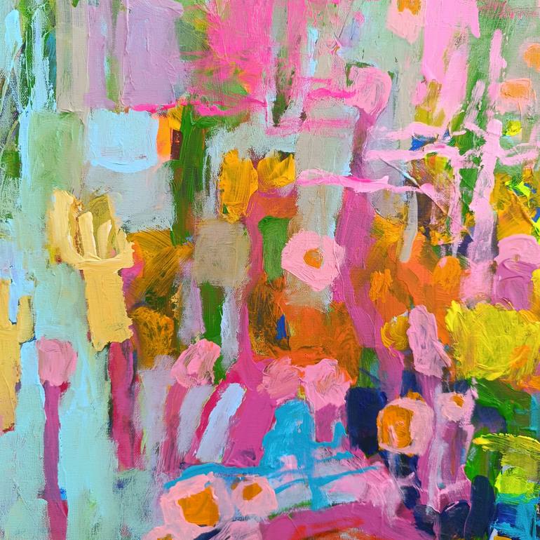Original Abstract Expressionism Floral Painting by Simona Vojteskova