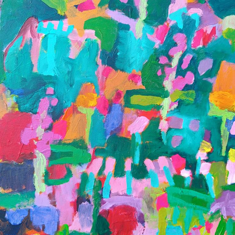 Original Abstract Expressionism Floral Painting by Simona Vojteskova