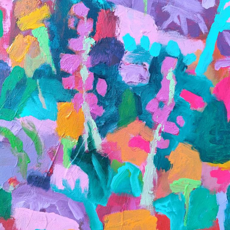 Original Abstract Expressionism Floral Painting by Simona Vojteskova