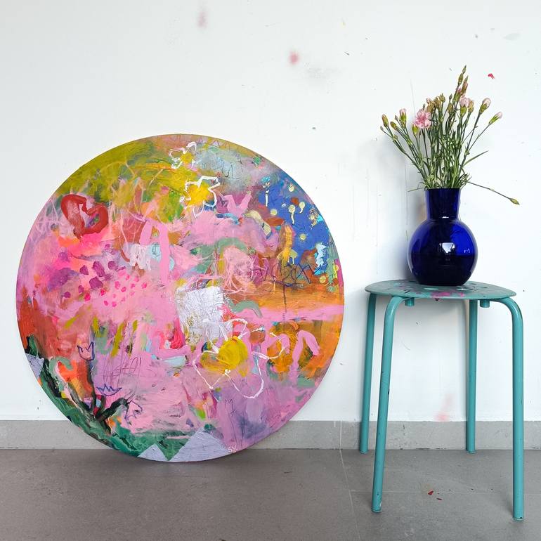 Original Abstract Expressionism Floral Painting by Simona Vojteskova