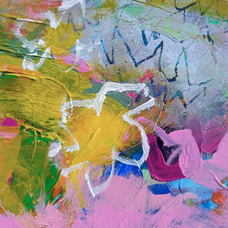 Original Abstract Expressionism Floral Painting by Simona Vojteskova