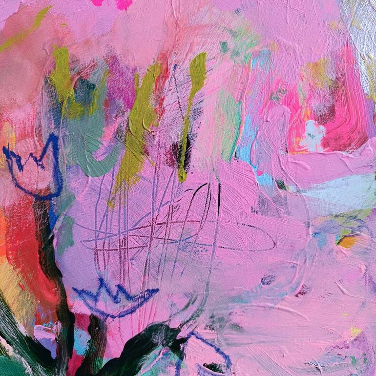 Original Abstract Expressionism Floral Painting by Simona Vojteskova