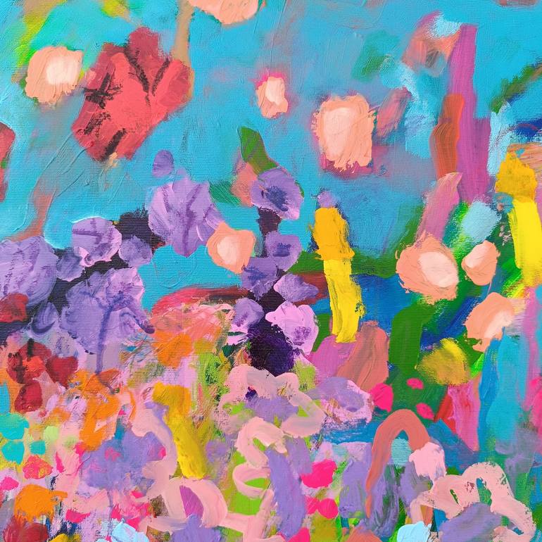 Original Abstract Expressionism Floral Painting by Simona Vojteskova