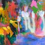 large abstract floral painting