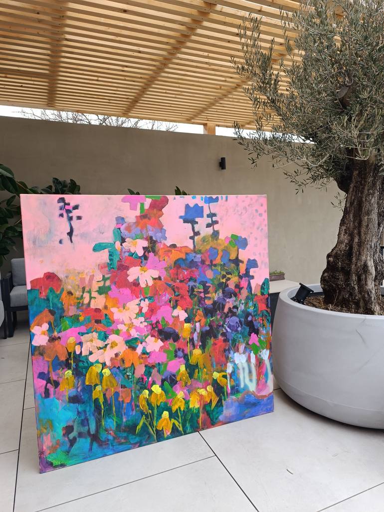 Original Abstract Floral Painting by Simona Vojteskova