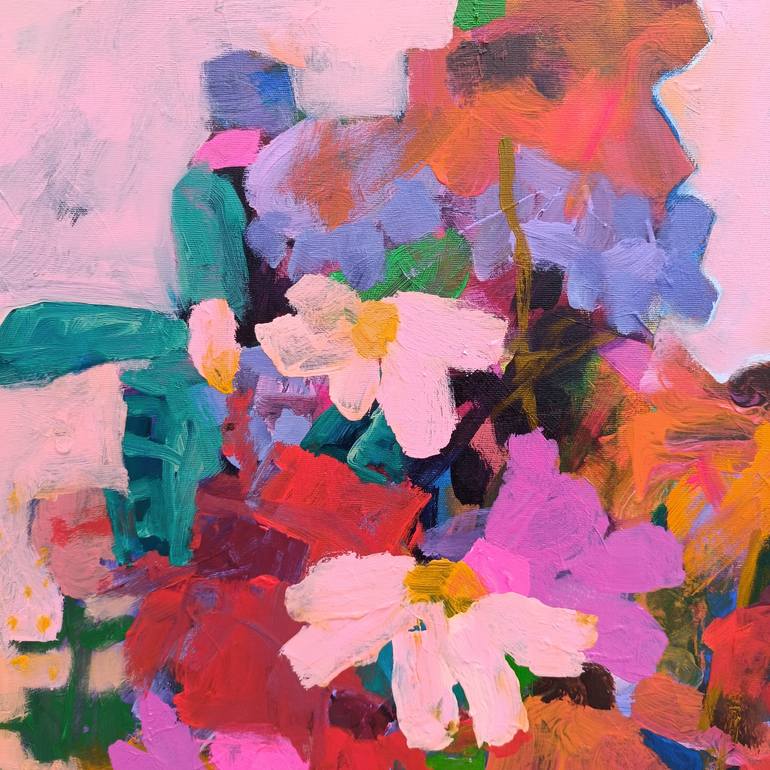 Original Abstract Floral Painting by Simona Vojteskova