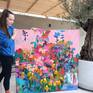 large abstract floral painting