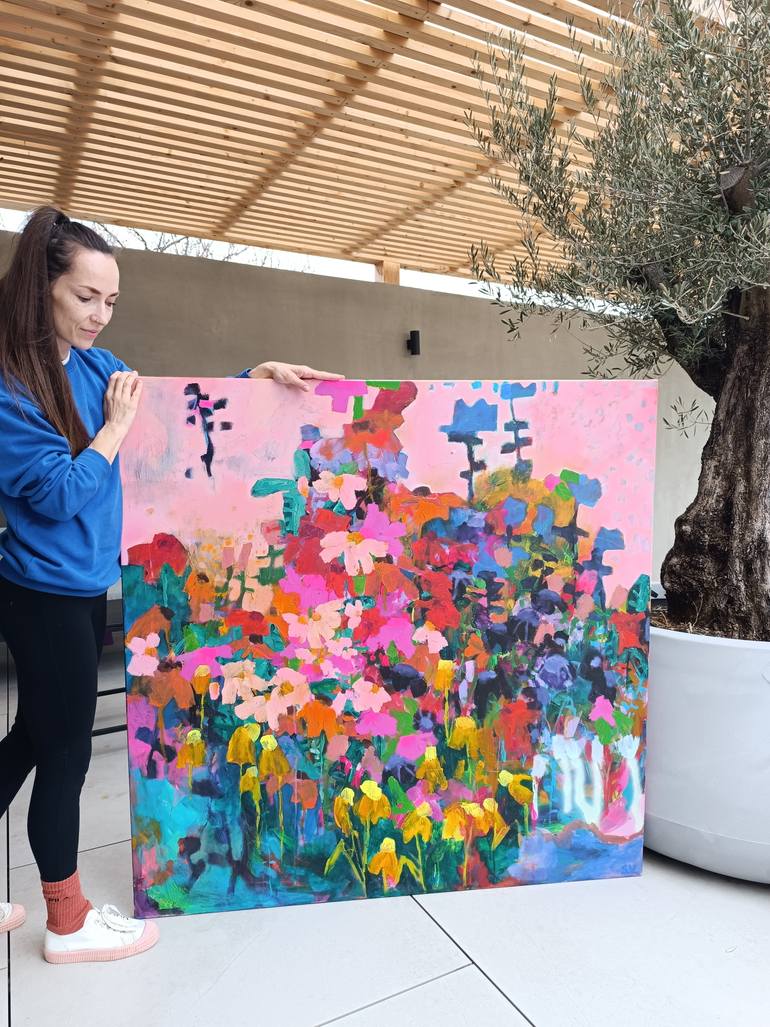 Original Abstract Floral Painting by Simona Vojteskova