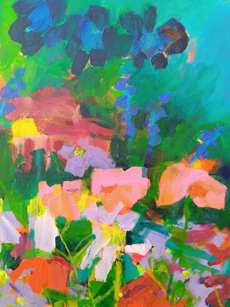 Original Abstract Floral Painting by Simona Vojteskova