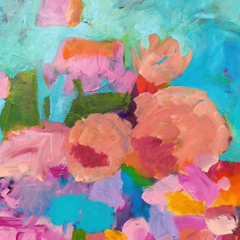 Original Abstract Floral Painting by Simona Vojteskova