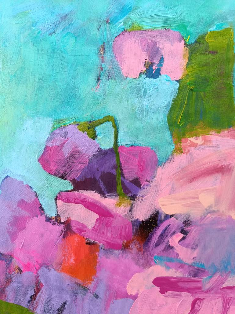 Original Abstract Floral Painting by Simona Vojteskova