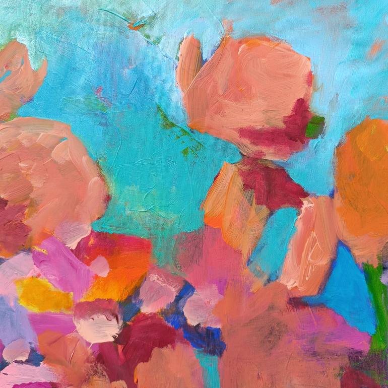 Original Abstract Floral Painting by Simona Vojteskova