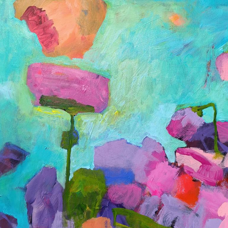 Original Abstract Floral Painting by Simona Vojteskova