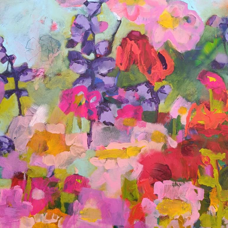 Original Abstract Floral Painting by Simona Vojteskova