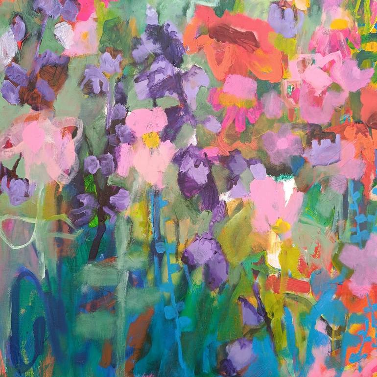 Original Abstract Floral Painting by Simona Vojteskova