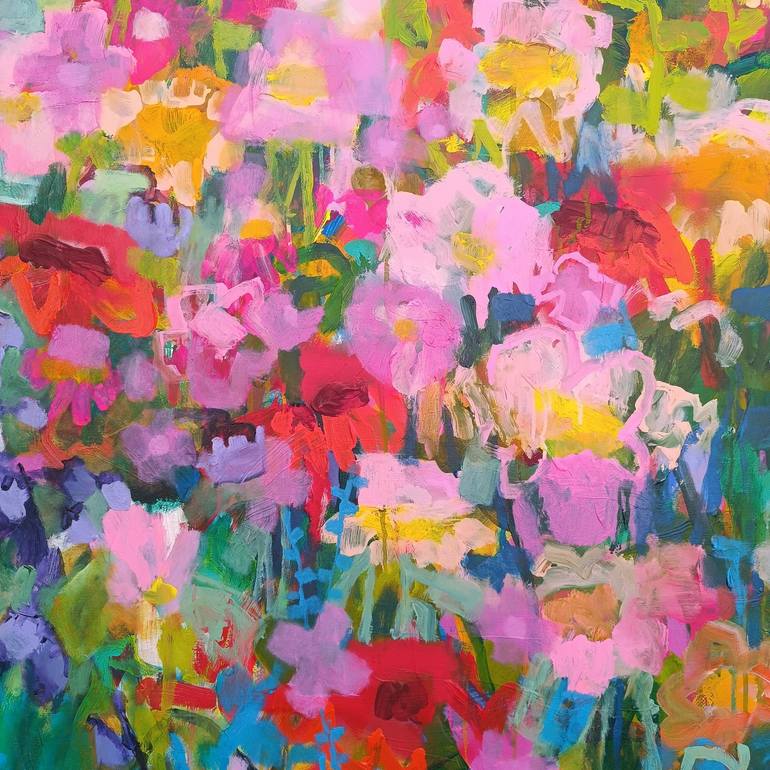 Original Abstract Floral Painting by Simona Vojteskova