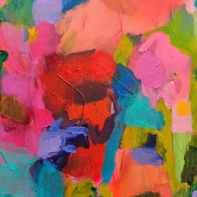 Original Abstract Expressionism Floral Painting by Simona Vojteskova