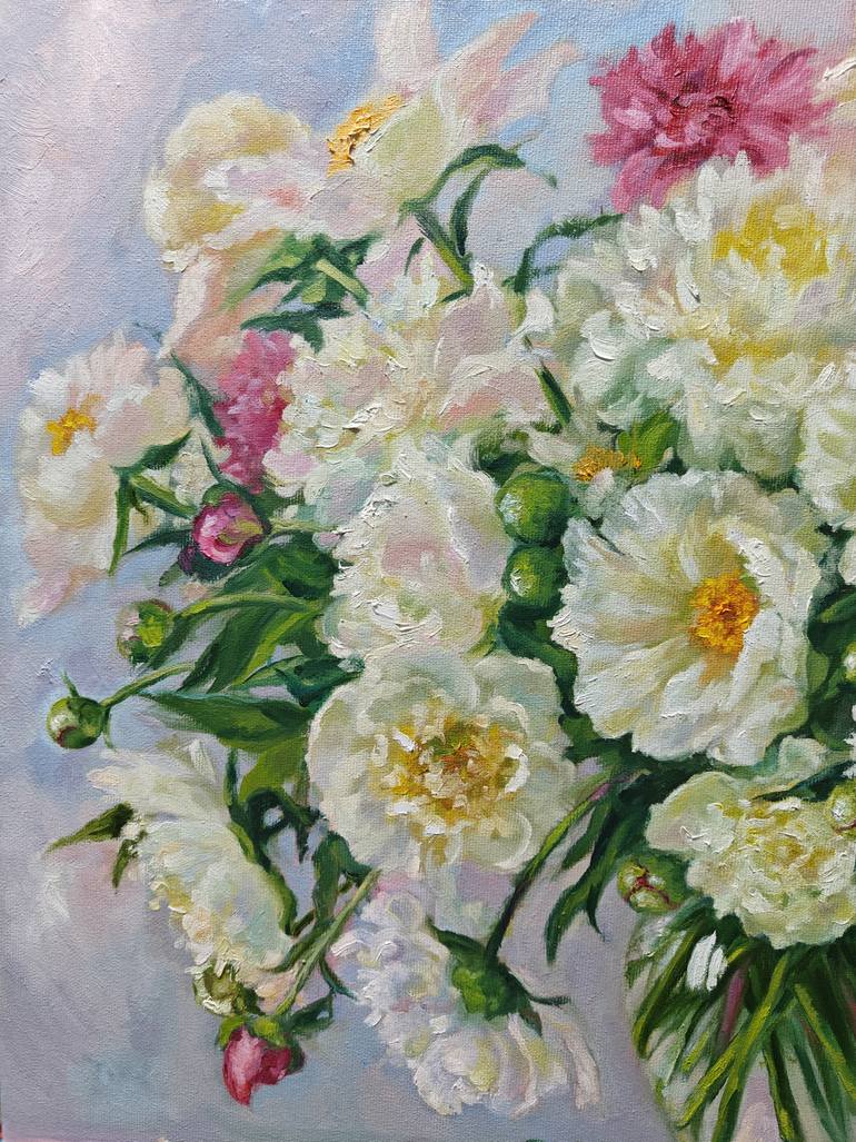 Original Impressionism Floral Painting by Jane Lantsman
