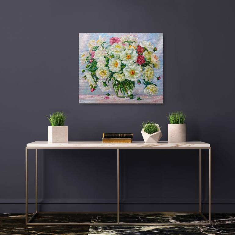 Original Impressionism Floral Painting by Jane Lantsman