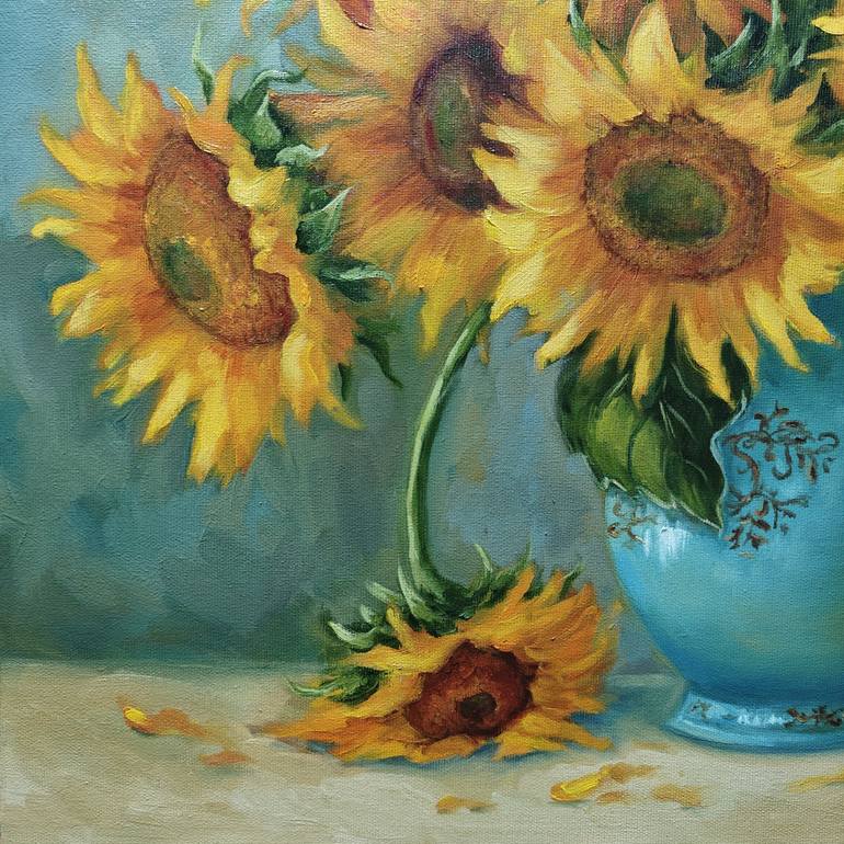 Original Impressionism Floral Painting by Jane Lantsman