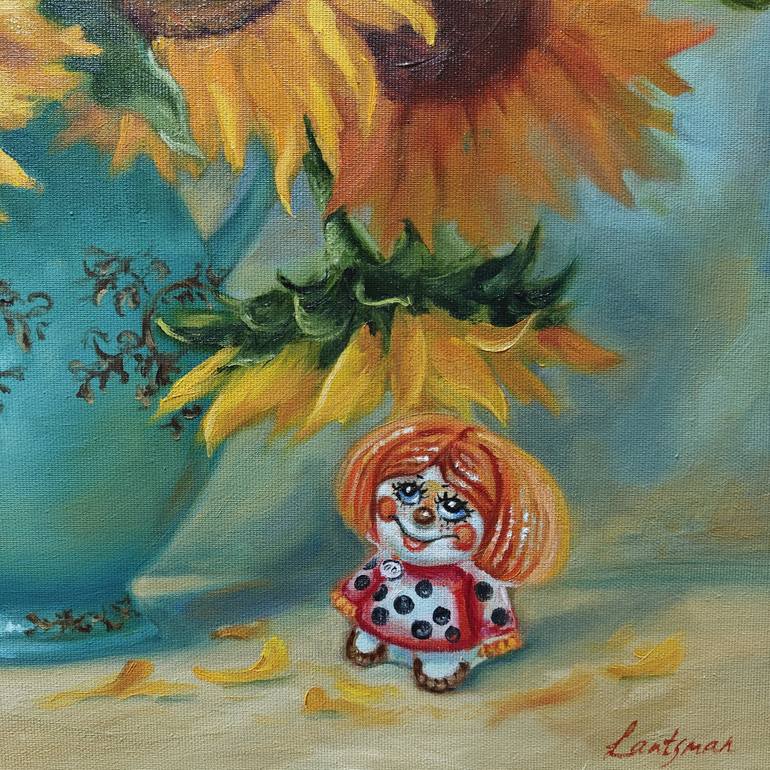 Original Impressionism Floral Painting by Jane Lantsman