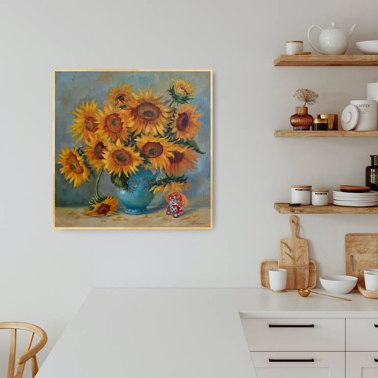 Original Impressionism Floral Painting by Jane Lantsman