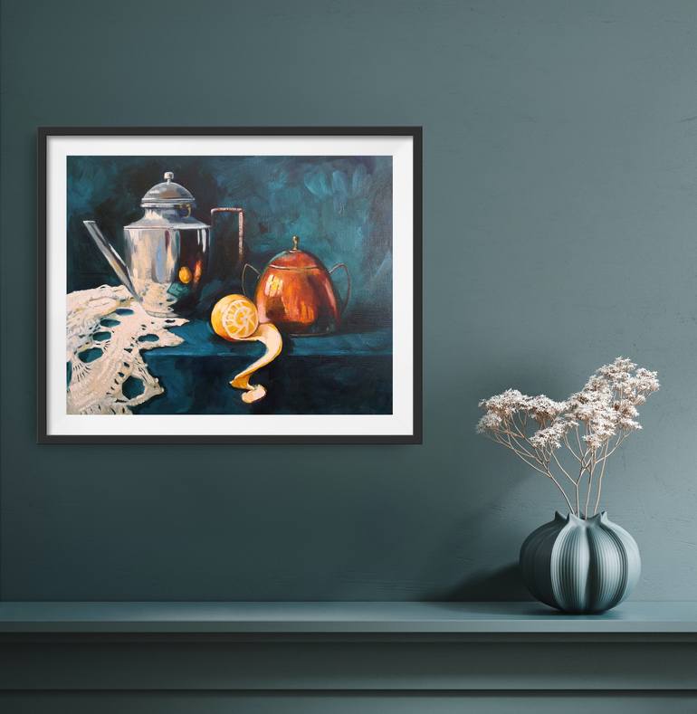 Original Expressionism Still Life Painting by Jane Lantsman