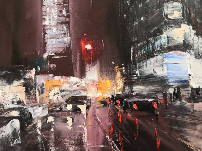 Original Expressionism Cities Painting by Jane Lantsman