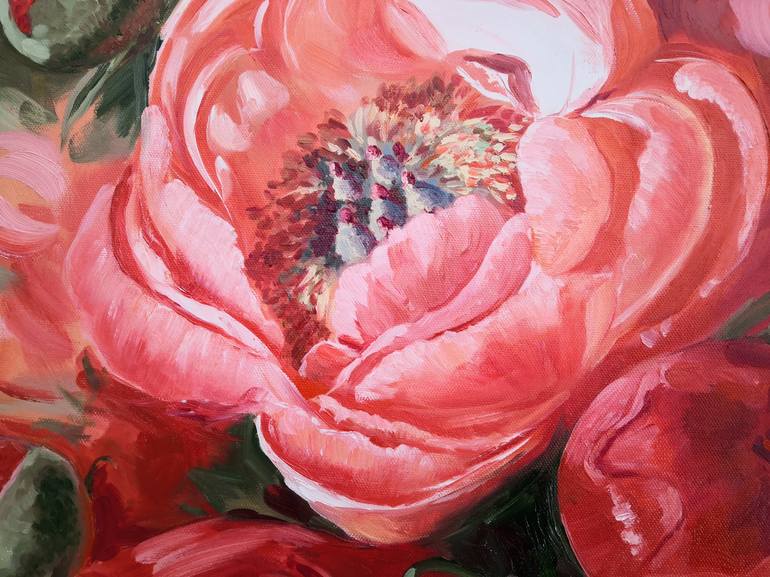 Original Floral Painting by Jane Lantsman