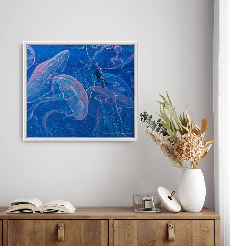 Original Abstract Expressionism Water Painting by Jane Lantsman