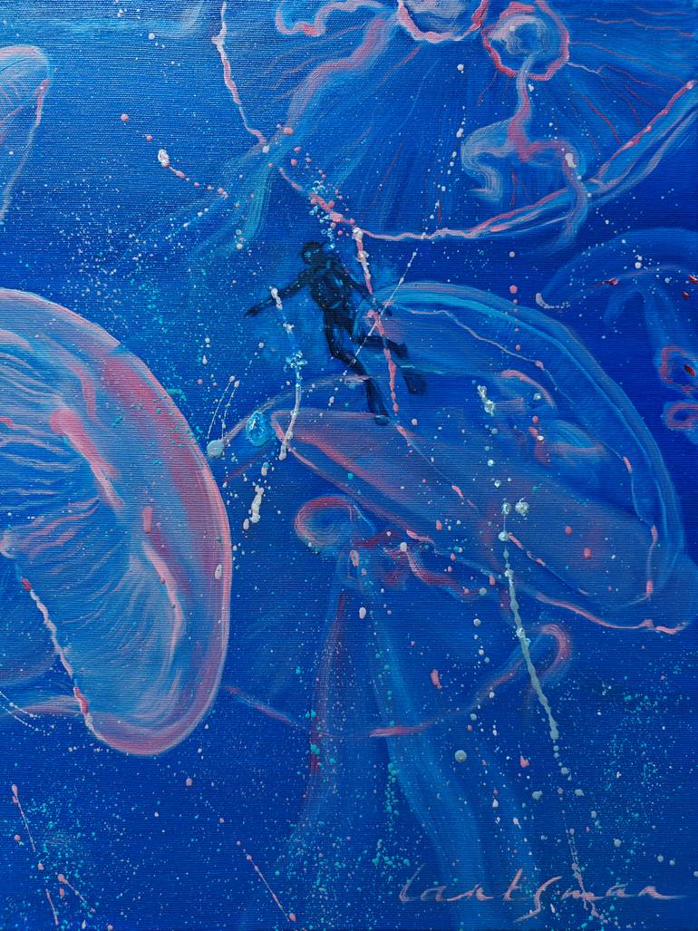 Original Abstract Expressionism Water Painting by Jane Lantsman