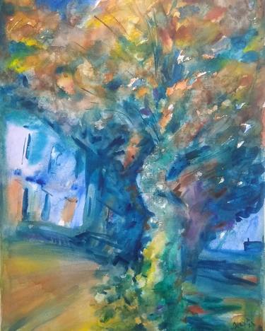 Original Expressionism Landscape Painting by Natalia Oleksiienko-Fardelli