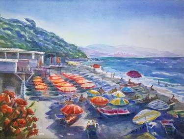 Original Realism Beach Paintings by Natalia Oleksiienko-Fardelli