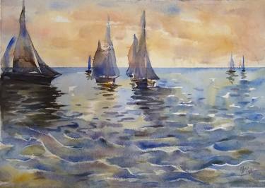 Original Impressionism Water Paintings by Natalia Oleksiienko-Fardelli