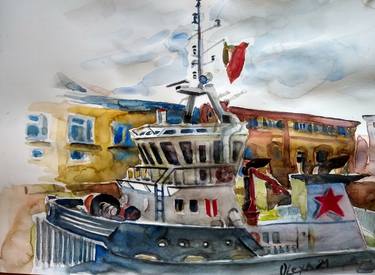 Print of Expressionism Ship Paintings by Natalia Oleksiienko-Fardelli