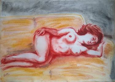 Original Expressionism Nude Drawings by Natalia Oleksiienko-Fardelli