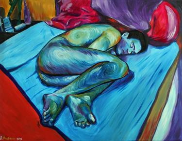 Print of Expressionism Nude Paintings by Egor Pechorin
