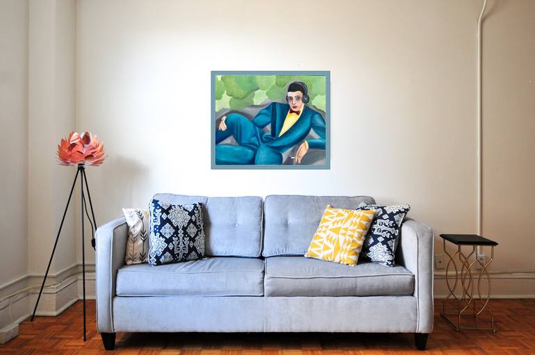 Original Abstract Expressionism Men Painting by Tatiana Dulac