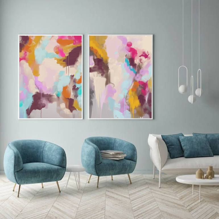 Original Abstract Expressionism Abstract Painting by Alexandra Ladygina