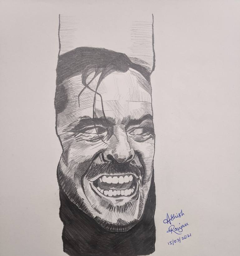 Here S Johnny Jack Nicholson The Shining Jack Torrance Drawing By Ashish Ranjan Saatchi Art
