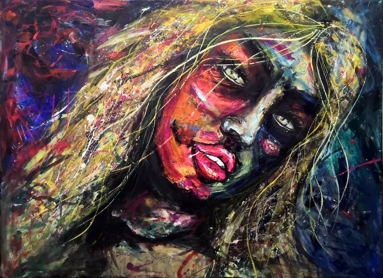 Original Expressionism Women Painting by Mauro Di Berardino